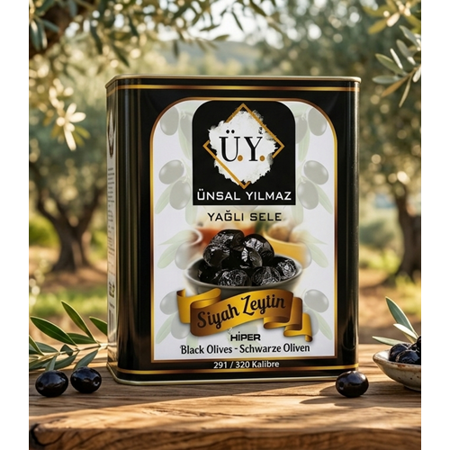 YAĞLI SELE SİYAH ZEYTİN 291/320 CAL 10 KG Ü.Y TNK
